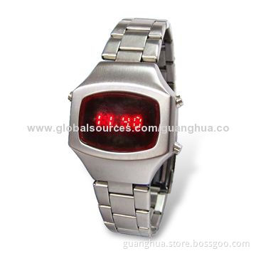 2014 Shenzhen Latest LED Watch with Date Display, Made of Metal